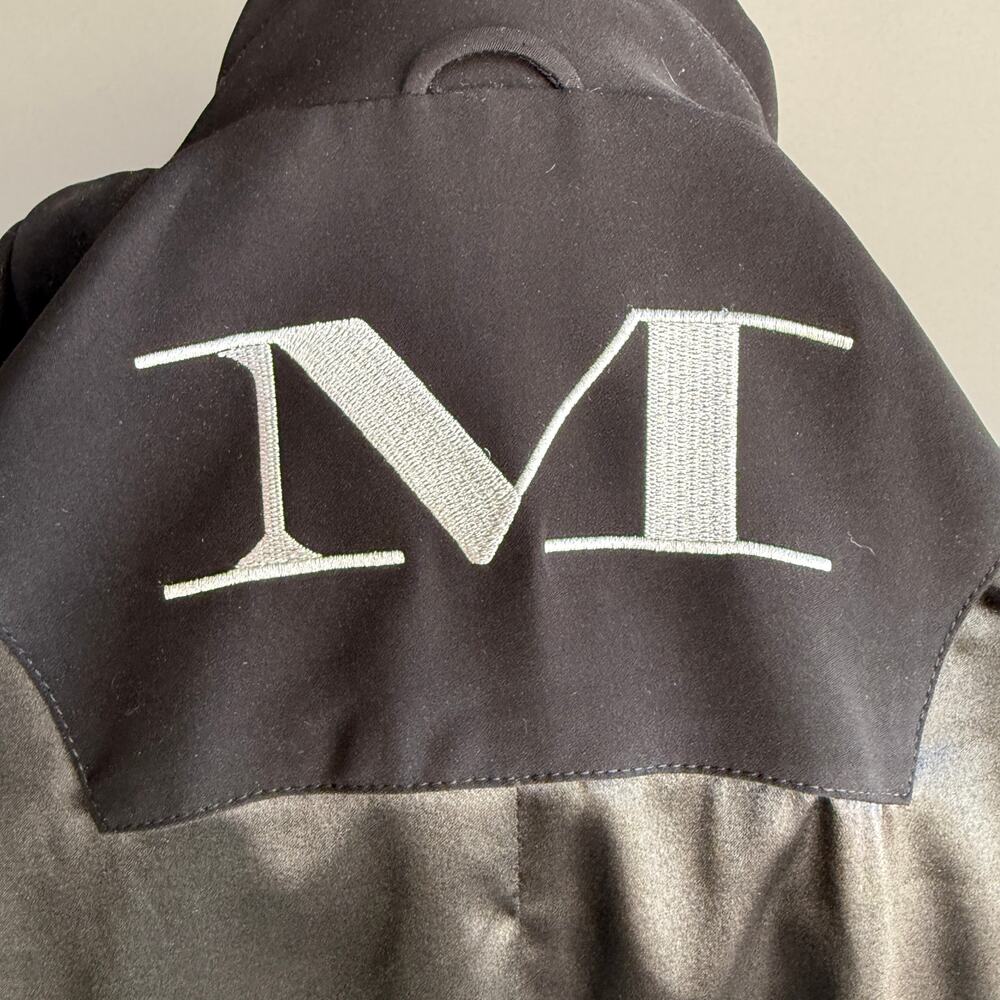 MYCRA PAC black Rain Coat  - Trench Double Breasted Classy EUC Sz 1 S/M - Picture 2 of 14